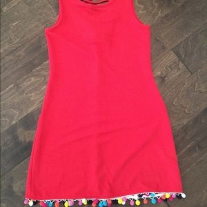 Pink summer dress with Pom poms